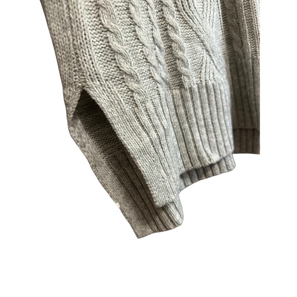 Cable Knit Turtleneck‎ Sweater Women's Long Sleeve Pullover Gray - Picture 3 of 8